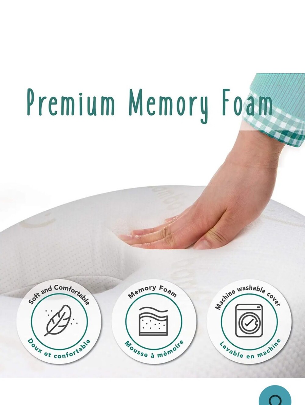 baby works memory foam feeding pillow with extra cotton covers & storage case - Picture 2 of 15
